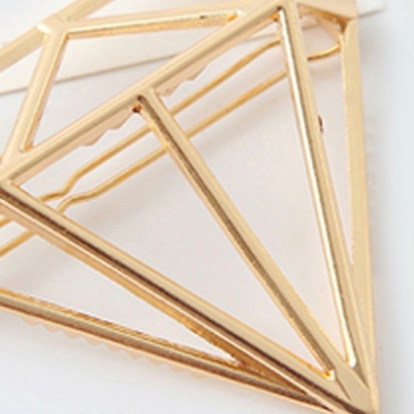 Gold Diamond Shaped Hair Clip - Picture 3 of 5